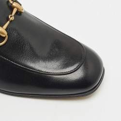 Pre Owned Gucci Black Leather Horsebit Foldable Loafers Size 42.5