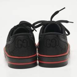 Pre Owned Gucci Black Jumbo GG Canvas Tennis 1977 Sneakers Size 43
