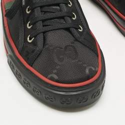 Pre Owned Gucci Black Jumbo GG Canvas Tennis 1977 Sneakers Size 43