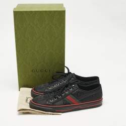 Pre Owned Gucci Black Jumbo GG Canvas Tennis 1977 Sneakers Size 43