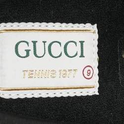 Pre Owned Gucci Black Jumbo GG Canvas Tennis 1977 Sneakers Size 43