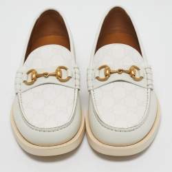 مملوكة مسبقًا حذاء لوفرز غوتشي هورسبيت جلد بني مقاس 42