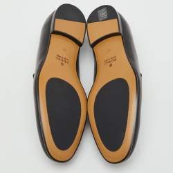 مملوكة مسبقًا Gucci Black Leather Jordaan Slip On Loafers Size 44