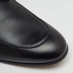 مملوكة مسبقًا Gucci Black Leather Jordaan Slip On Loafers Size 44