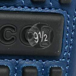 Pre Owned Gucci Blue Leather Interlocking G Loafers Size 43.5