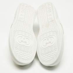 Pre Owned Gucci White Leather Chunky Lace Up Sneakers Size 46