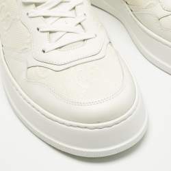 Pre Owned Gucci White Leather Chunky Lace Up Sneakers Size 46