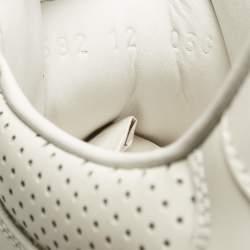 Pre Owned Gucci White Leather Chunky Lace Up Sneakers Size 46