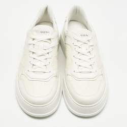 Pre Owned Gucci White Leather Chunky Lace Up Sneakers Size 46