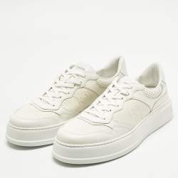 Pre Owned Gucci White Leather Chunky Lace Up Sneakers Size 46