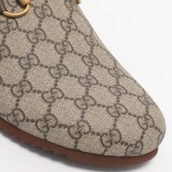 Pre Owned غوتشي شباشب هورس بيت من قماش مطلي بيج مقاس 46