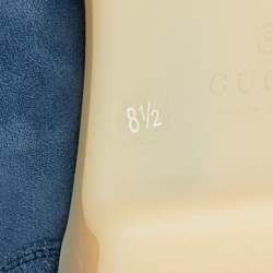 Pre Owned Gucci Blue Suede Horsebit Slip On Loafers Size 42.5