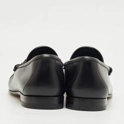 Pre Owned Gucci Black Leather 1953 Horsebit Loafers Size 42