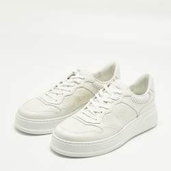 Pre Owned Gucci Off White Jumbo GG Leather Chunky B Sneakers Size 44.5