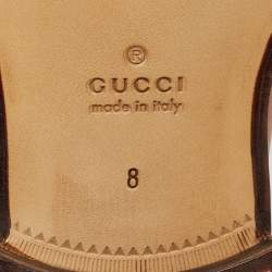 Pre Owned Gucci Brown Leather Horsebit Slip On Loafers Size 42