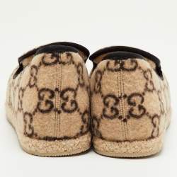 مملوكة مسبقًا حذاء لوفرز غوتشي فريا وول حورسبت بيج/أسود سليب أون مقاس 44.5