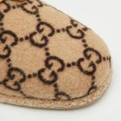 مملوكة مسبقًا حذاء لوفرز غوتشي فريا وول حورسبت بيج/أسود سليب أون مقاس 44.5