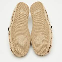 مملوكة مسبقًا حذاء لوفرز غوتشي فريا وول حورسبت بيج/أسود سليب أون مقاس 44.5