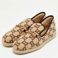 مملوكة مس�بقًا حذاء لوفرز غوتشي فريا وول حورسبت بيج/أسود سليب أون مقاس 44.5