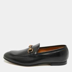 Pre Owned Gucci Jordaan Size 44.5 Black Leather Loafers