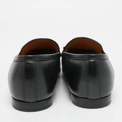 Pre Owned Gucci Jordaan Size 44.5 Black Leather Loafers