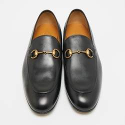 Pre Owned Gucci Jordaan Size 44.5 Black Leather Loafers