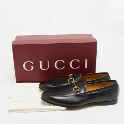 Pre Owned Gucci Jordaan Size 44.5 Black Leather Loafers
