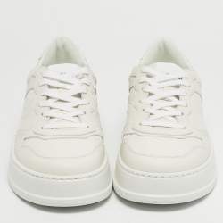 Pre Owned حذاء رياضي غوتشي "تشونكي بي" جلد GG أبيض طراز منخفض من أعلى مقاس 41.5