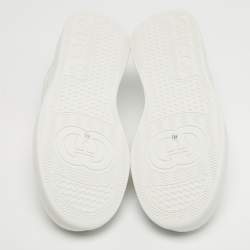 Pre Owned حذاء رياضي غوتشي "تشونكي بي" جلد GG أبيض طراز منخفض من أعلى مقاس 41.5