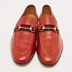 مملوكة مسبقًا حذاء لوفرز غوتشي جلد سويدي أسود مزين هورسبيت قابل للطي مقاس 44