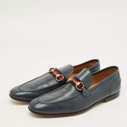 مملوكة مسبقًا Gucci Horsebit Size 43.5 Blue Leather Penny Loafers