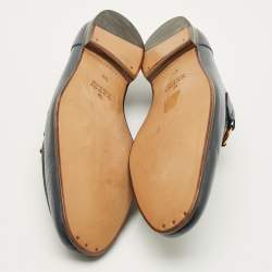 مملوكة مسبقًا Gucci Horsebit Size 43.5 Blue Leather Penny Loafers