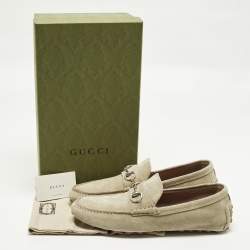 مملوكة مسبقًا حذاء لوفرز غوتشي سويدي بيج مزين هورسبيت مقاس 45