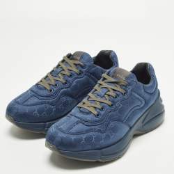 Pre Owned حذاء رياضي غوتشي منخفض من أعلى أن واي يانكيز ريتون جلد أبيض ميستيك مقاس 41