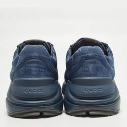 Pre Owned حذاء رياضي غوتشي منخفض من أعلى أن واي يانكيز ريتون جلد أبيض ميستيك مقاس 41