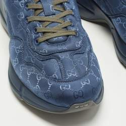 Pre Owned حذاء رياضي غوتشي منخفض من أعلى أن واي يانكيز ريتون جلد أبيض ميستيك مقاس 41