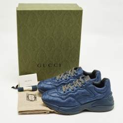 Pre Owned حذاء رياضي غوتشي منخفض من أعلى أن واي يانكيز ريتون جلد أبيض ميستيك مقاس 41