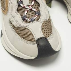 Pre Owned حذاء رياضي غوتشي قماش محبوك أبيض للجري مقاس 43.5