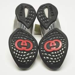 Pre Owned حذاء رياضي غوتشي قماش محبوك أبيض للجري مقاس 43.5