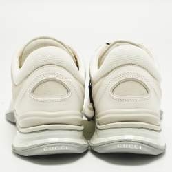 Pre Owned حذاء رياضي غوتشي قماش محبوك أبيض للجري مقاس 43.5