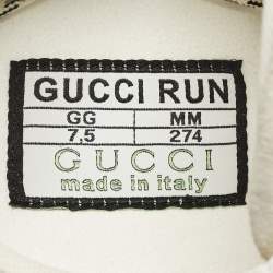 Pre Owned حذاء رياضي غوتشي قماش محبوك أبيض للجري مقاس 43.5