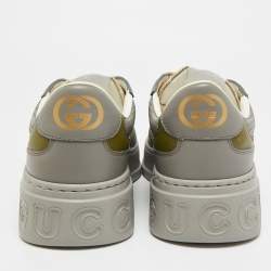 مملوكة مسبقًا حذاء رياضي غوتشي قماش وجلد متعدد الألوان كعب منخفض مقاس 43