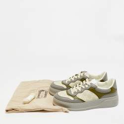 مملوكة مسبقًا حذاء رياضي غوتشي قماش وجلد متعدد الألوان كعب منخفض مقاس 43