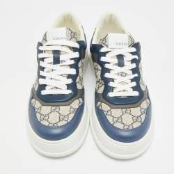 Pre Owned Gucci Chunky B Size 41.5 Multicolor Leather and GG Supreme Canvas Low Top Sneakers