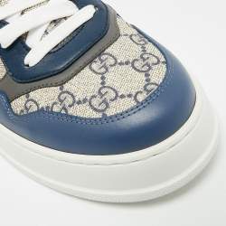Pre Owned Gucci Chunky B Size 41.5 Multicolor Leather and GG Supreme Canvas Low Top Sneakers