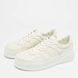 Pre Owned حذاء رياضي غوتشي صاخب ب قماش جي جي بني وبيج وجلد مقاس 41