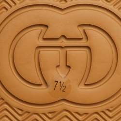 Pre Owned حذاء رياضي غوتشي سكرينير كانفاس و جلد بيج/بني منخفض من أعلى مقاس 41.5