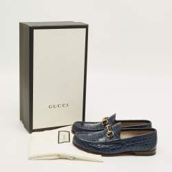 مملوكة مسبقًا Gucci 1953 Horsebit Size 41.5 Blue Crocodile Loafers