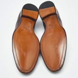 Pre Owned حذاء غوتشي أكسفورد برباط جلد بني مقاس 45