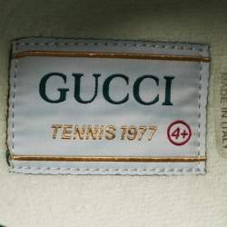 Pre Owned Gucci Tennis 1977 Size 38.5 Beige/Brown GG Canvas Low Top Sneakers
